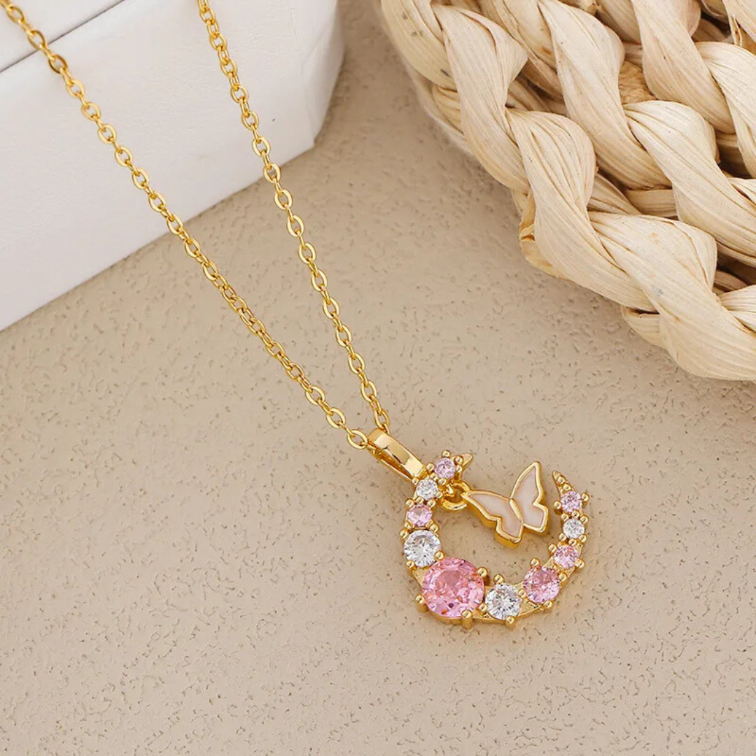 Captured Dreams Butterfly Pendant Necklace