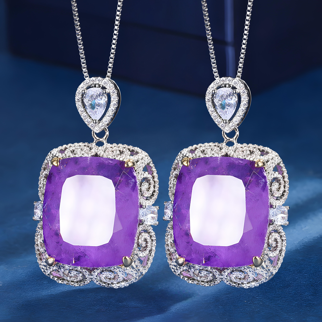 Royal Purple Pendant Necklace