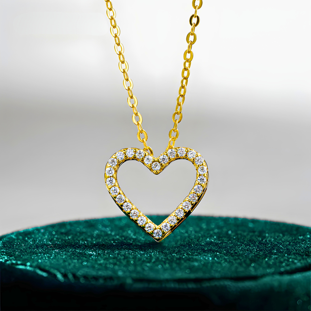 Moissanite Sofia Love Necklace | 14K Gold Plated 925 Sterling Silver