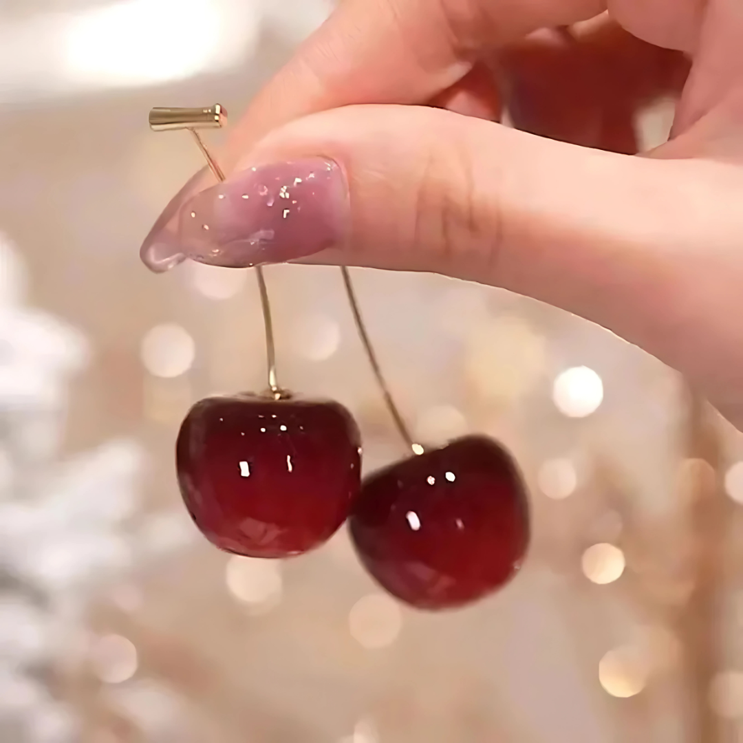 Sweet Cherry Drop Earrings