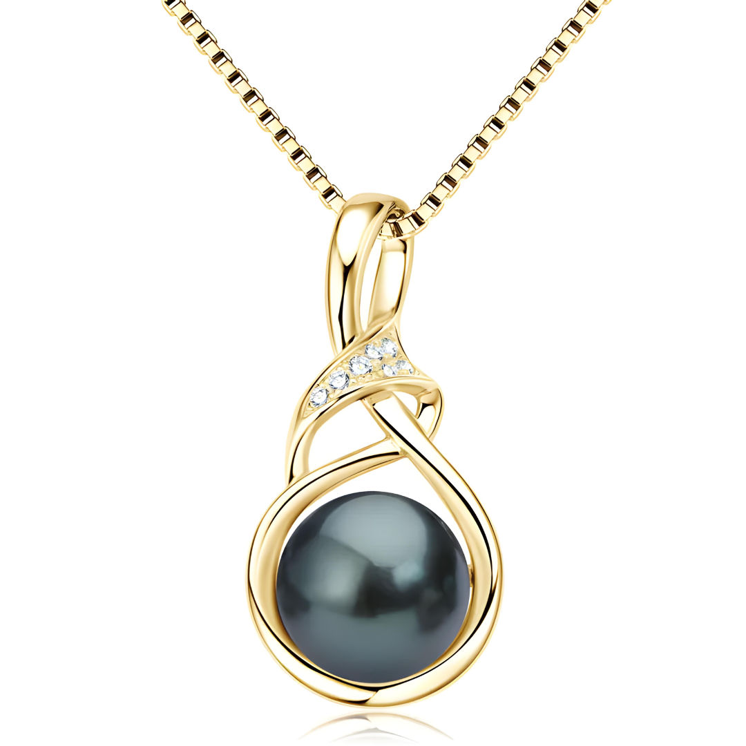 Genuine Tahitian Black Pearl Necklace