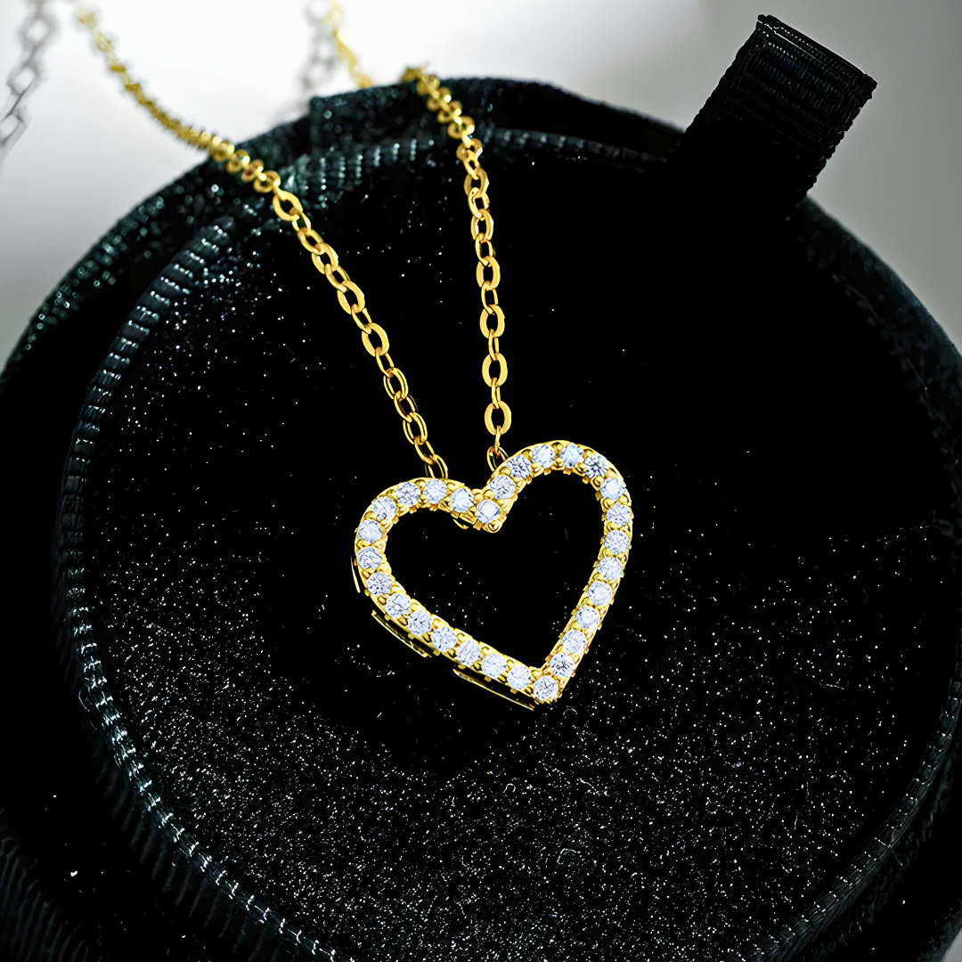 Moissanite Sofia Love Necklace | 14K Gold Plated 925 Sterling Silver