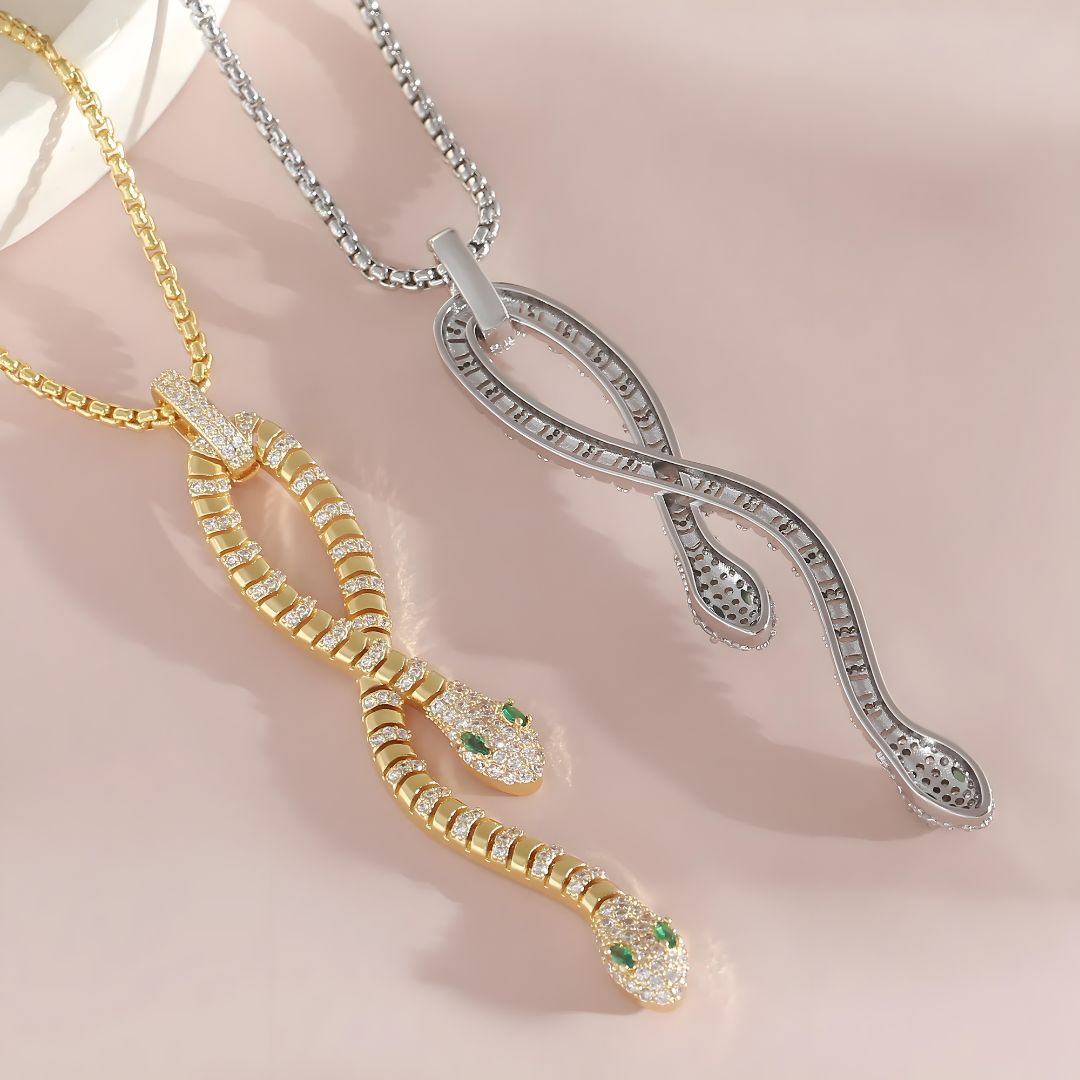 Bold Serpent Crystal Necklace