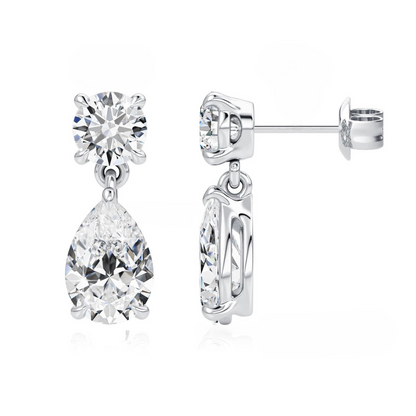 Genuine Moissanite Teardrop Earrings | 18K Gold Plated Sterling Silver