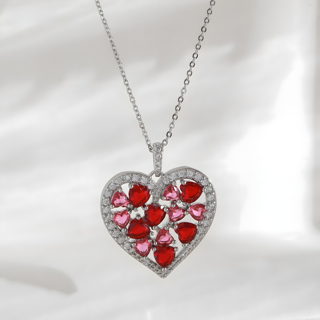 Blossoming Hearts Pendant Necklace