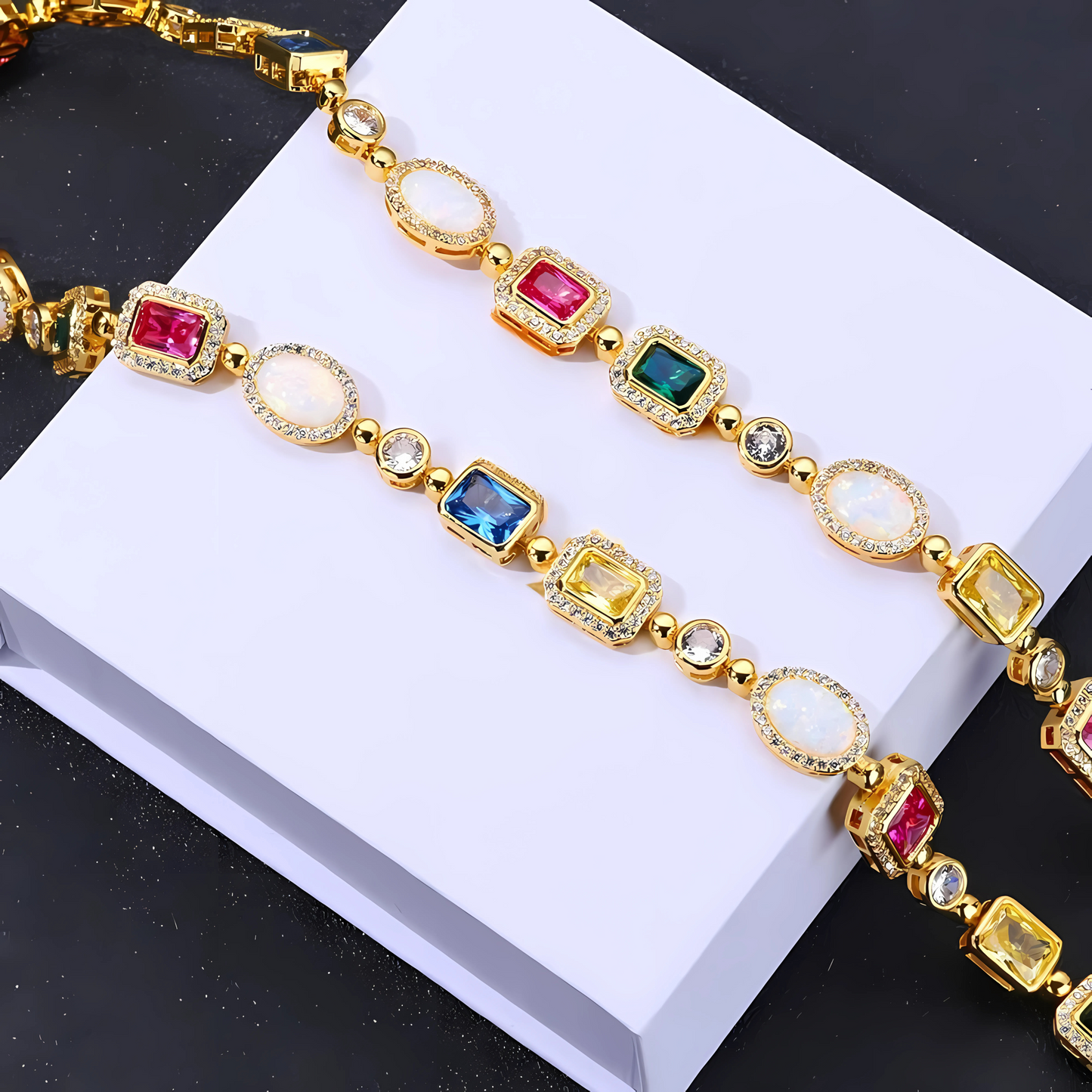 Aurora Rainbow Stone Tennis Bracelet
