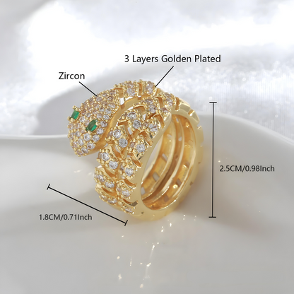 Bold Serpent Crystal Ring