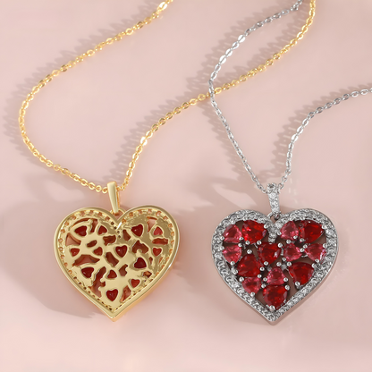 Blossoming Hearts Pendant Necklace