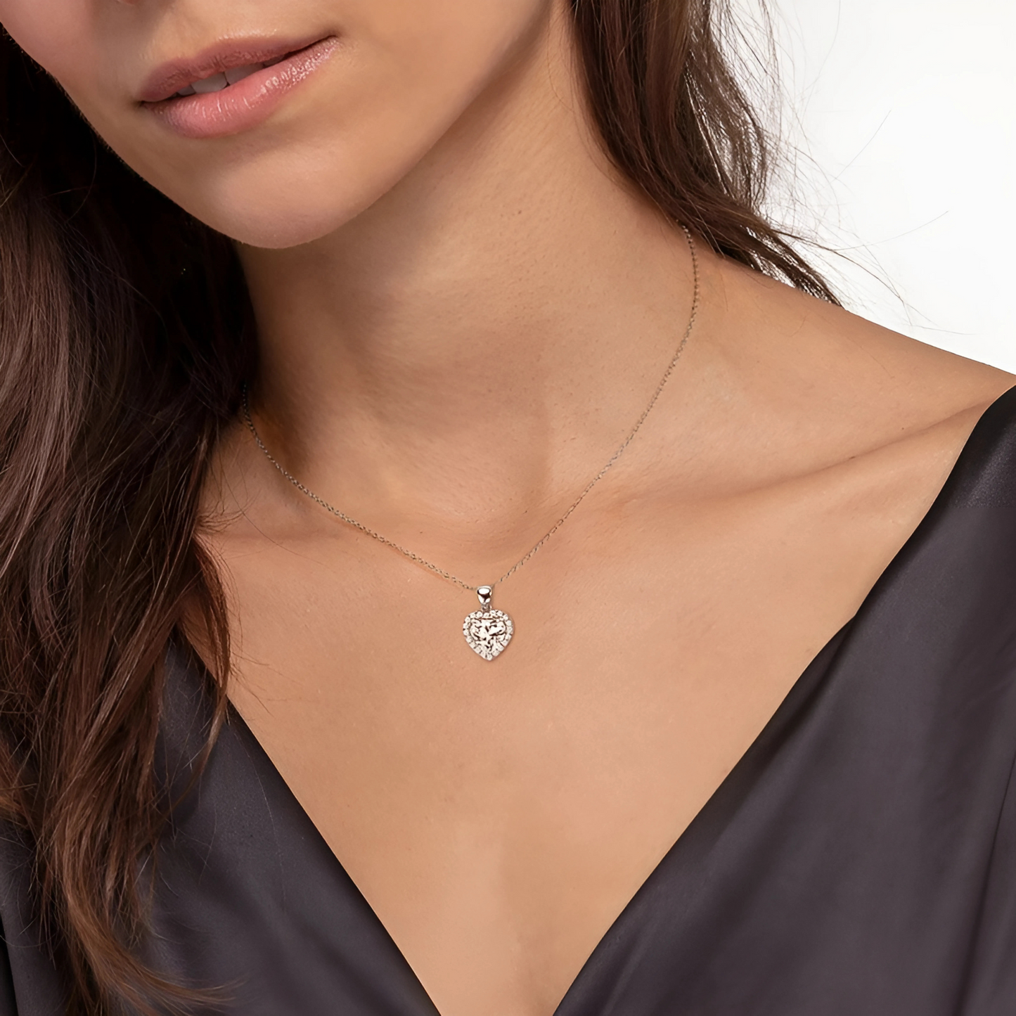 Valentina Heart Moissanite Necklace