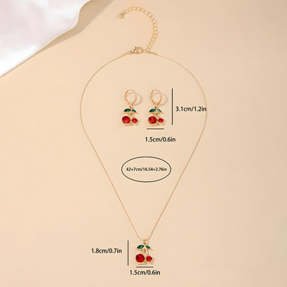 Sweet Cherry Blossom Collection | Necklace & Earring Set