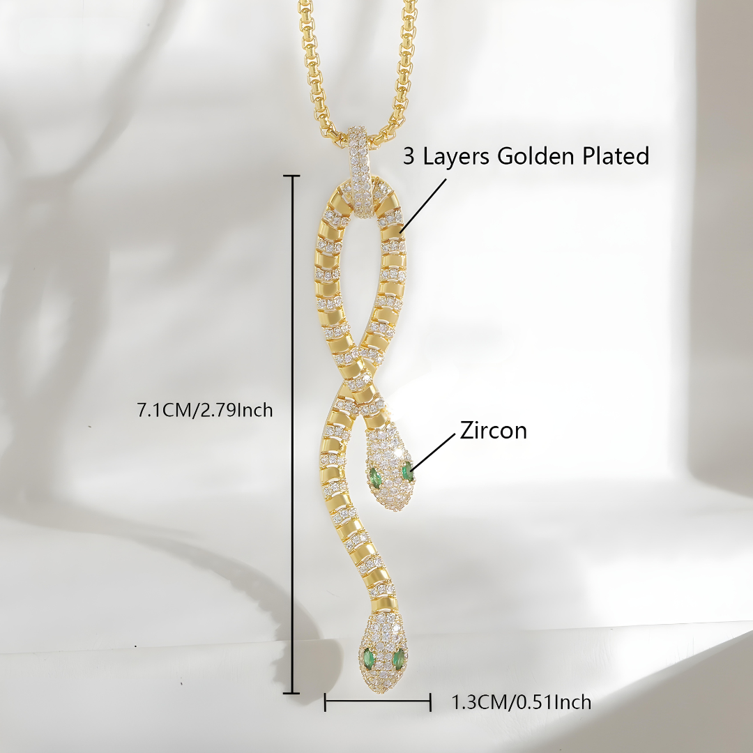 Bold Serpent Crystal Necklace