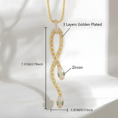 Bold Serpent Crystal Necklace
