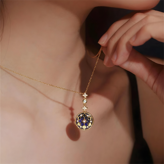 Midnight Sky Celestial Pendant Necklace