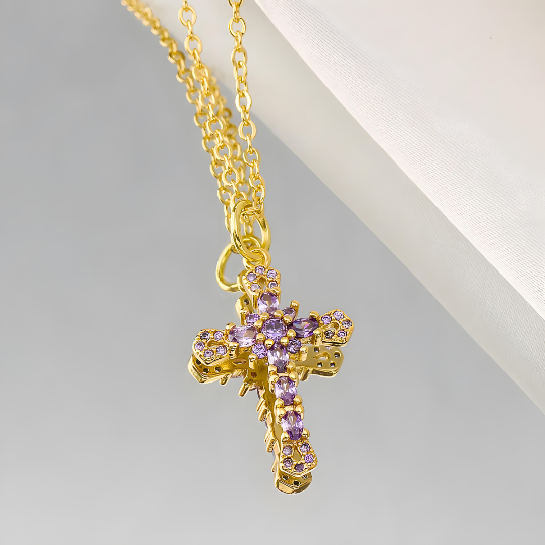 All-Over Crystal Cross Necklace