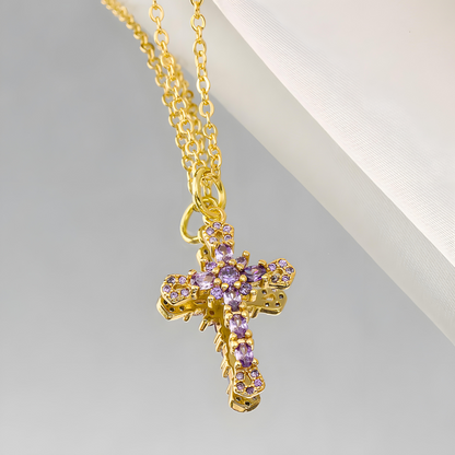 All-Over Crystal Cross Necklace