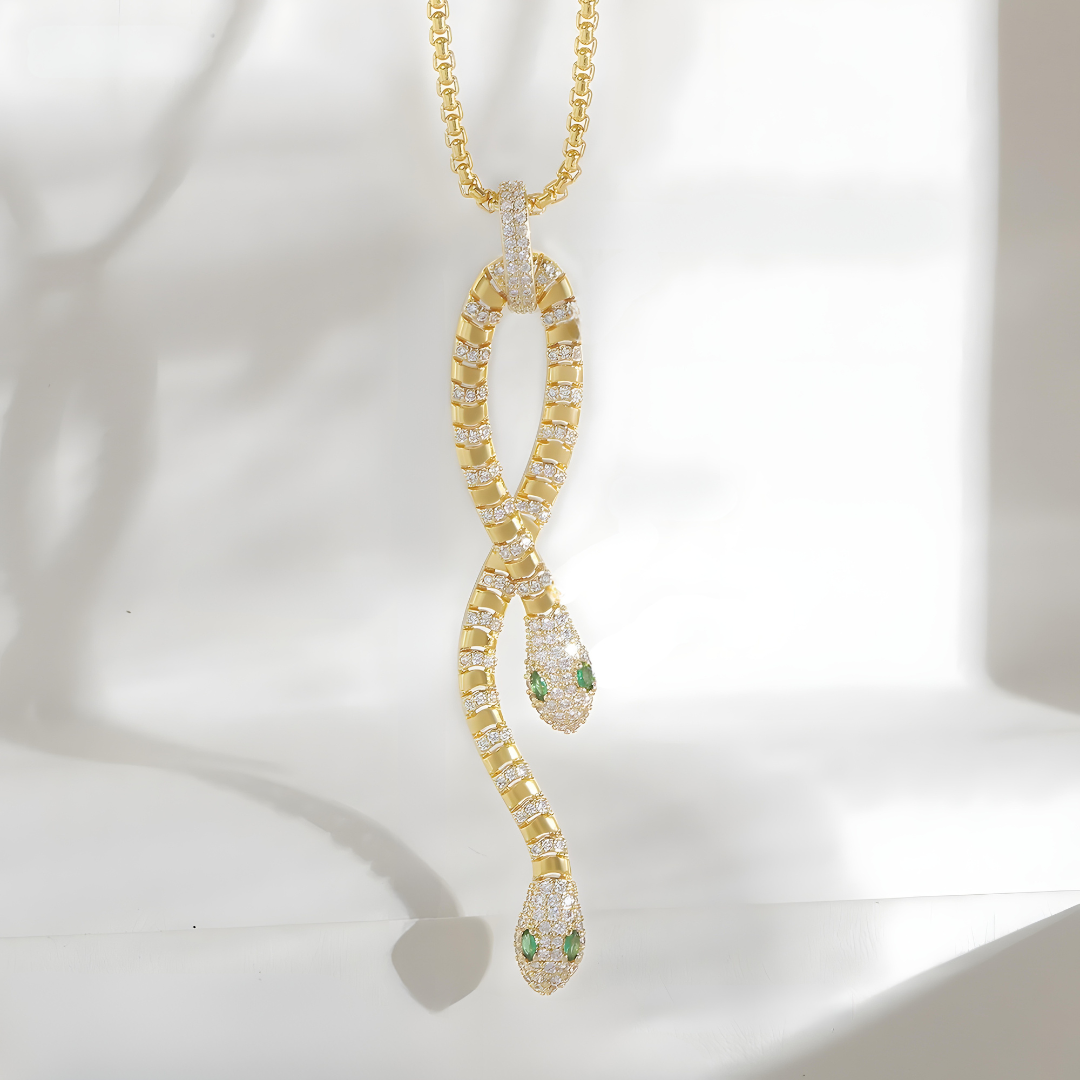 Bold Serpent Crystal Necklace