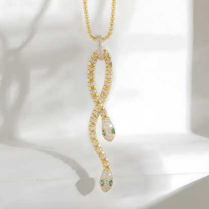 Bold Serpent Crystal Necklace