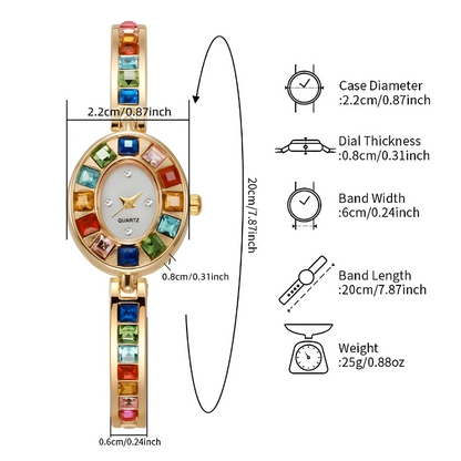 Radiant Rainbow Crystal Watch & Bracelet Set
