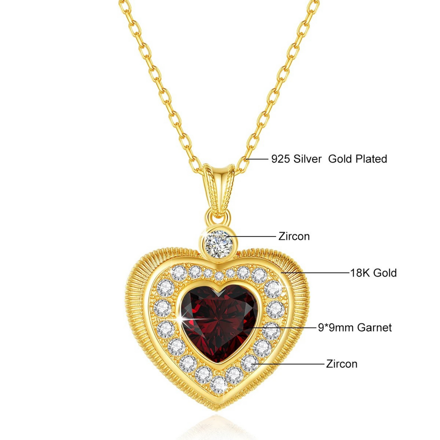 Sacred Heart Garnet - Love Manifestation Necklace