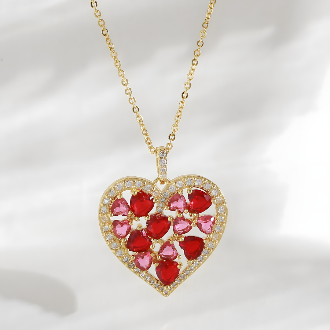 Blossoming Hearts Pendant Necklace
