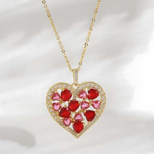 Blossoming Hearts Pendant Necklace