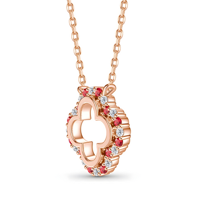 Lucky Clover Sparkle Necklace in Sterling Silver
