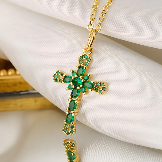 All-Over Crystal Cross Necklace