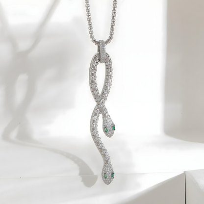 Bold Serpent Crystal Necklace