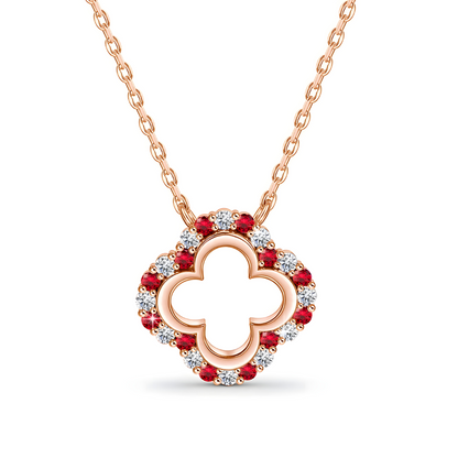 Lucky Clover Sparkle Necklace in Sterling Silver