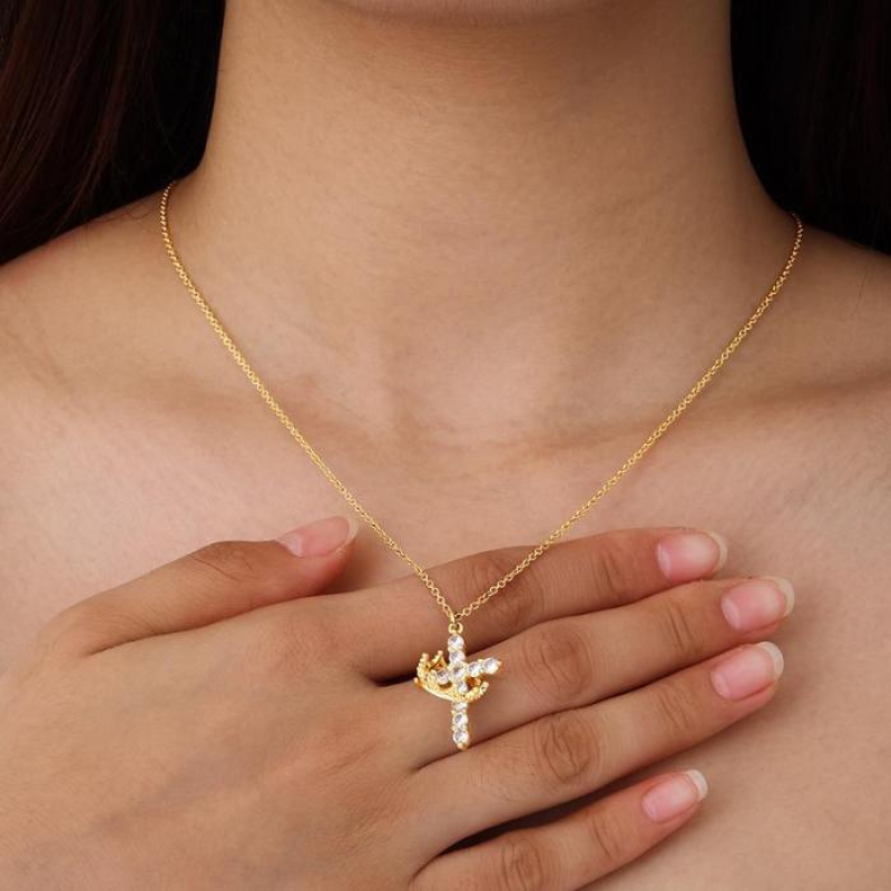 "Crown of Faith" Cross Pendant Necklace