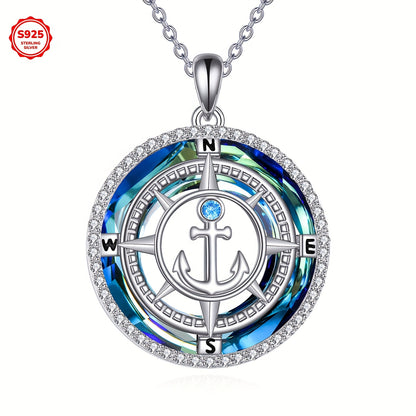 Nautical Navigator Compass Necklace | 925 Sterling Silver