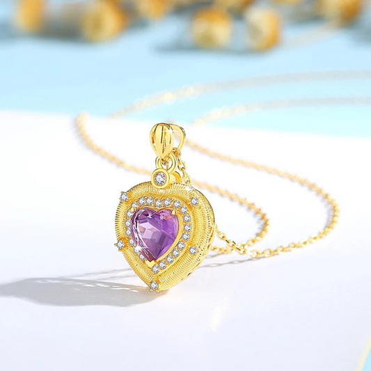 Serenity Heart Amethyst Necklace - Natural Stress Relief