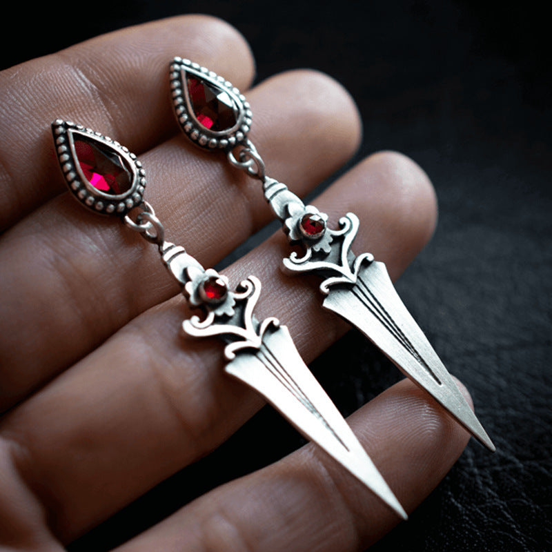 The Crimson Vow Dagger Earrings