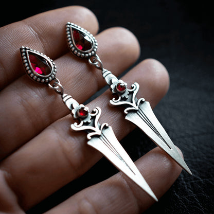 The Crimson Vow Dagger Earrings