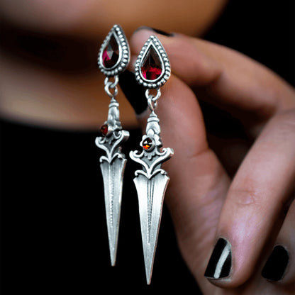 The Crimson Vow Dagger Earrings