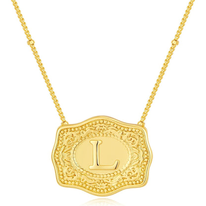 Signature Buckle Initial Necklace