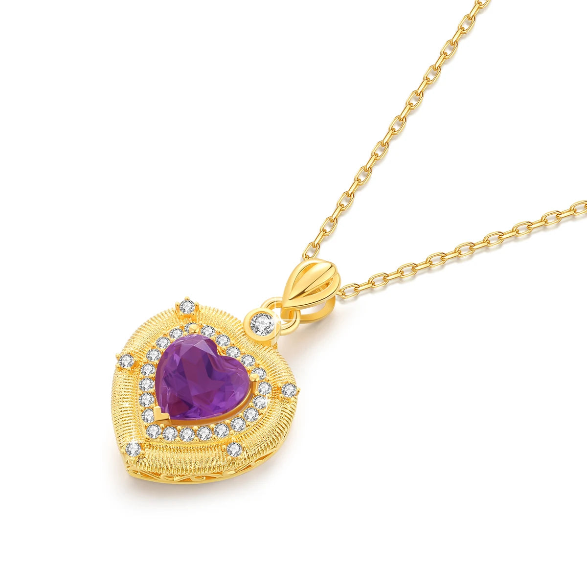 Serenity Heart Amethyst Necklace - Natural Stress Relief