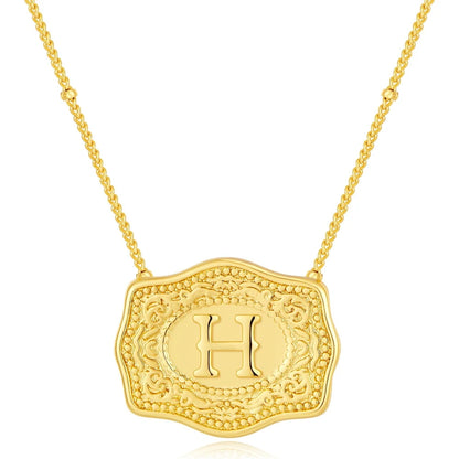 Signature Buckle Initial Necklace