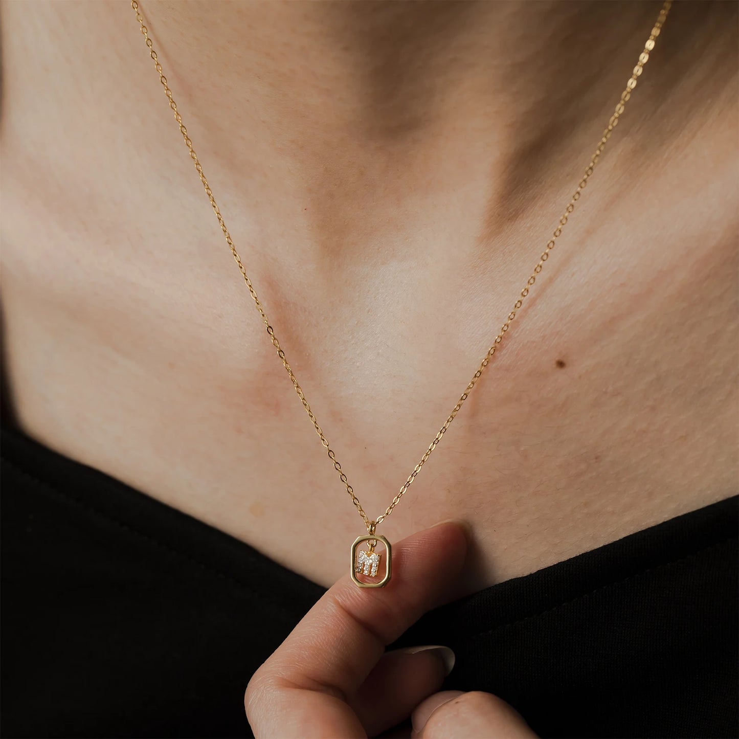 Her Story Initial Necklace | Sparkling Letter Pendant