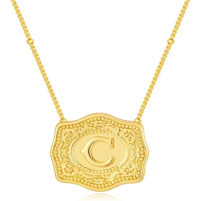 Signature Buckle Initial Necklace