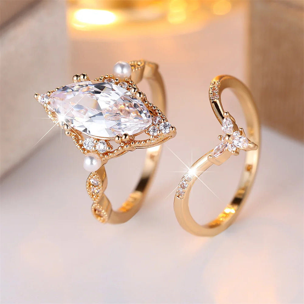 Heirloom Marquise & Pearl Bridal Set