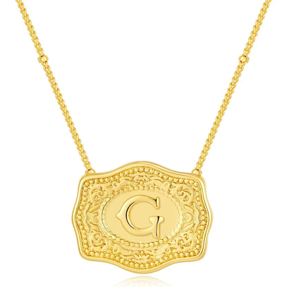 Signature Buckle Initial Necklace