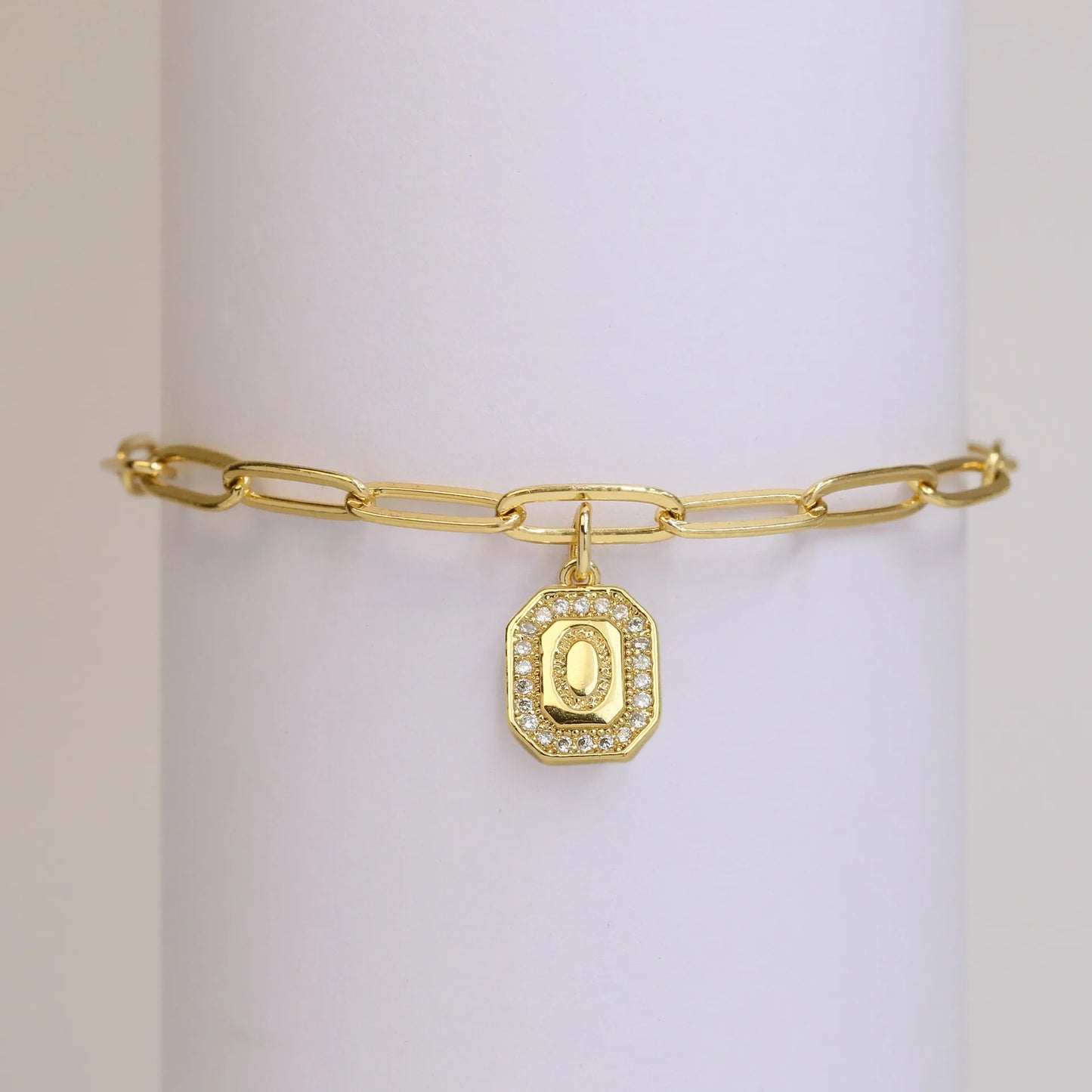 Initial Story Sparkling Paperclip Bracelet