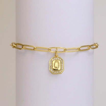Initial Story Sparkling Paperclip Bracelet