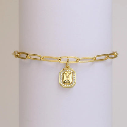 Initial Story Sparkling Paperclip Bracelet