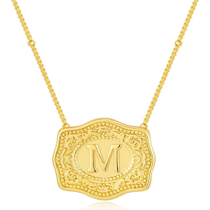 Signature Buckle Initial Necklace