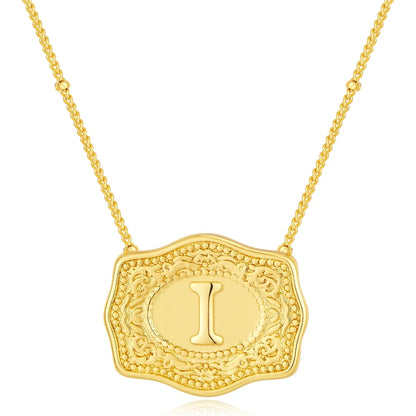 Signature Buckle Initial Necklace