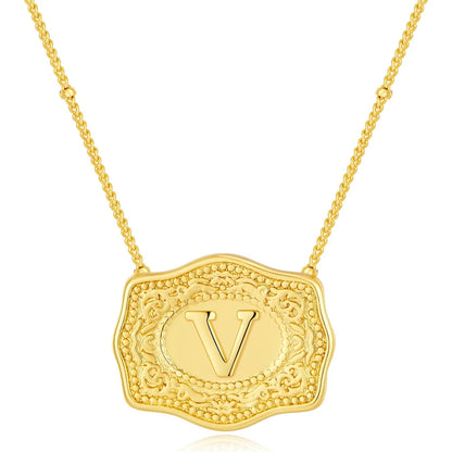 Signature Buckle Initial Necklace