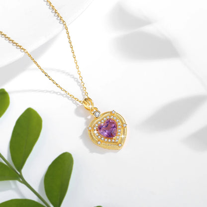 Serenity Heart Amethyst Necklace - Natural Stress Relief