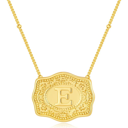 Signature Buckle Initial Necklace